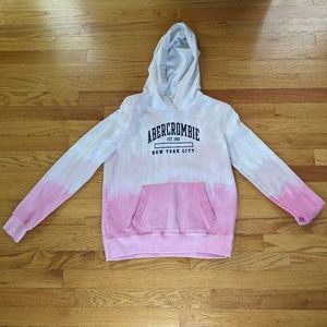 Abercrombie kids pink and white ombre hoodie